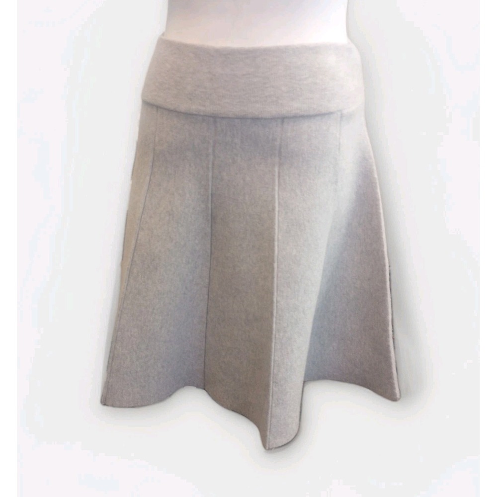 Club Monaco Carly Sweater Skirt LGray Flare Mini XS Thick Elastic Pullon Wool